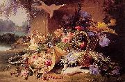 Eugene Bidau Still Life with Flowers Sweden oil painting artist